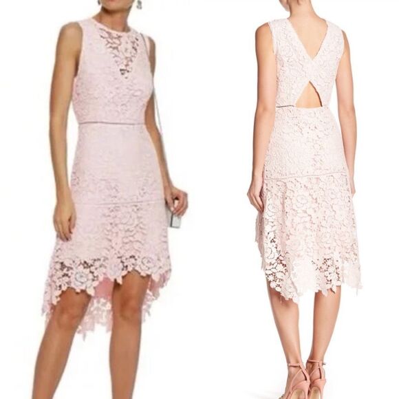 Joie Pale Pink Bridely Lace High Low Sleeveless Cut Out Dress Sz 8 - Picture 15 of 16